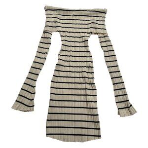 Meshki Dominica Off Shoulder Knit Mini Dress in Ivory